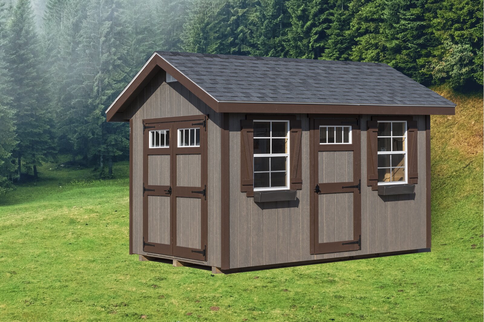 【Storage Shed】Riverside 8x12 ft Wood Storage Shed