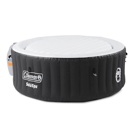 Outdoor portable inflatable hot tub spa for 4 persons with 120 nozzles, pumps, 2 filter elements and bathtub cover