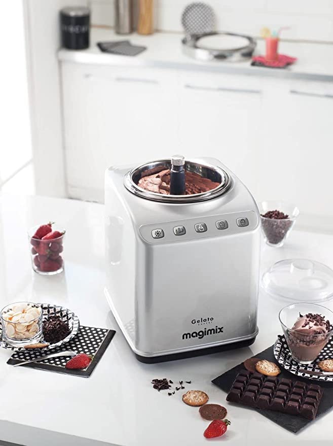 Magimix 11680 Gelato Expert | Frozen Dessert Maker with Built In Compressor | 2 x 2 Litre bowls | Makes Ice Cream, Gelato, Granita, Frozen Yoghurt, Sorbets.