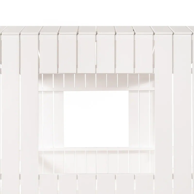 AOOLIVE Wooden Twin Over Full Bunk Bed with Playhouse,White