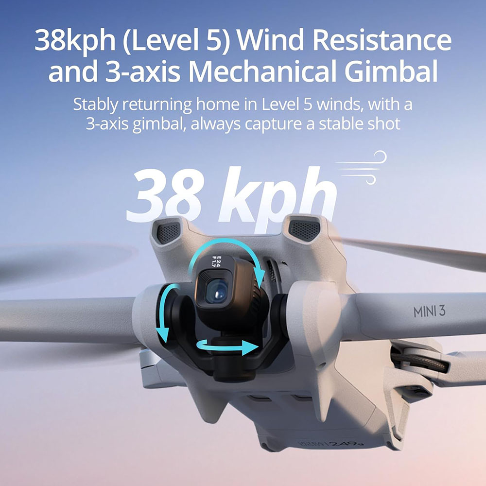 DJI Mini 3 Fly More Combo (DJI RC) Lightweight 3x Mechanical Gimbal Mini Camera Drone