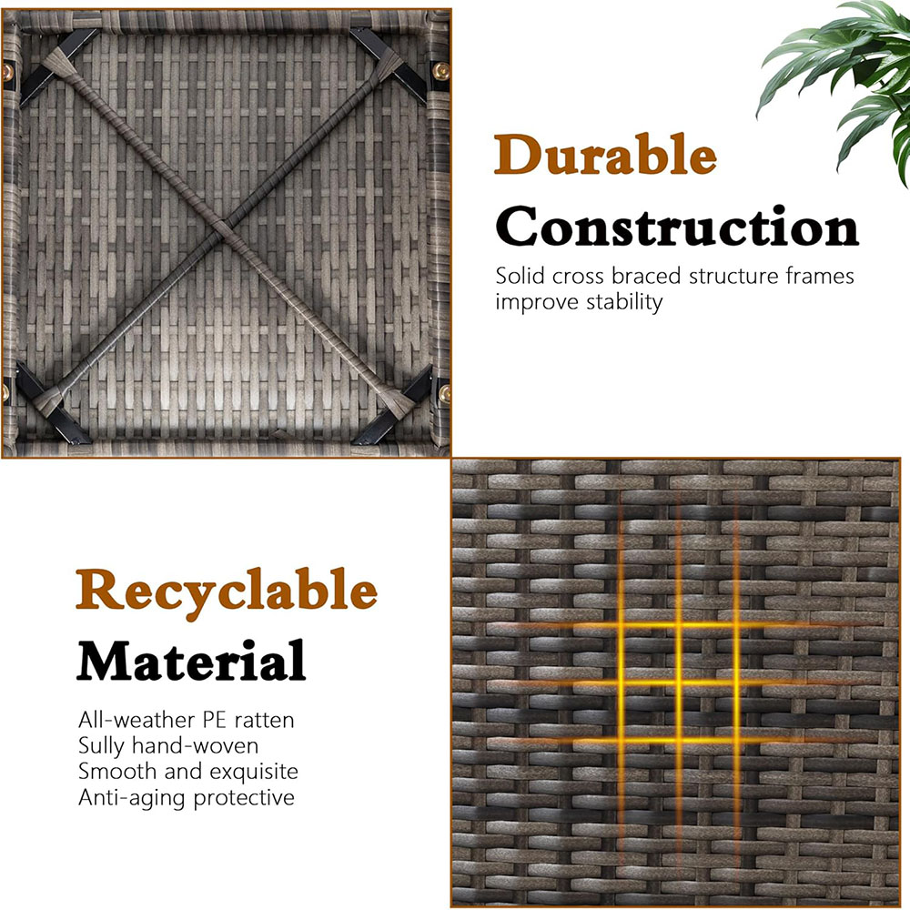 Shintenchi Patio Furniture 4 Pieces Wicker Patio Furniture Sets