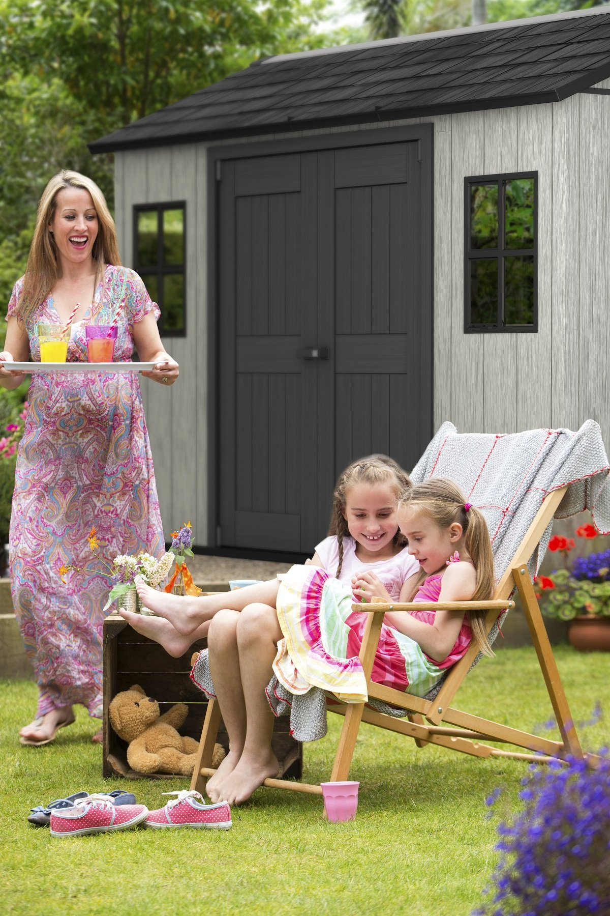 【Storage Shed】Outdoor Plastic Garden Storage Shed, Grey, 11x7.5 feet