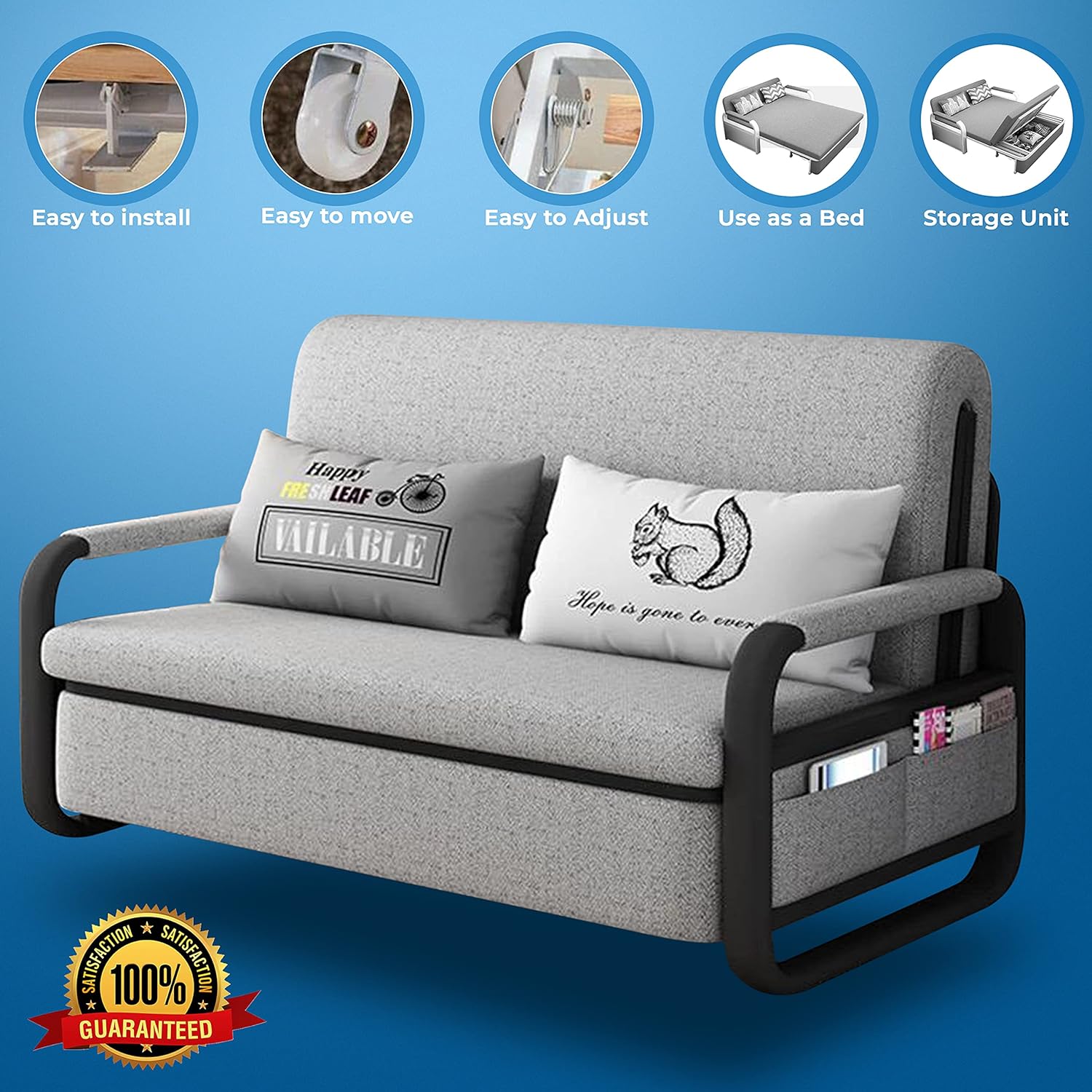 UNICORN FURNITURE Sofa bed with storage space, multifunctional sofa bed