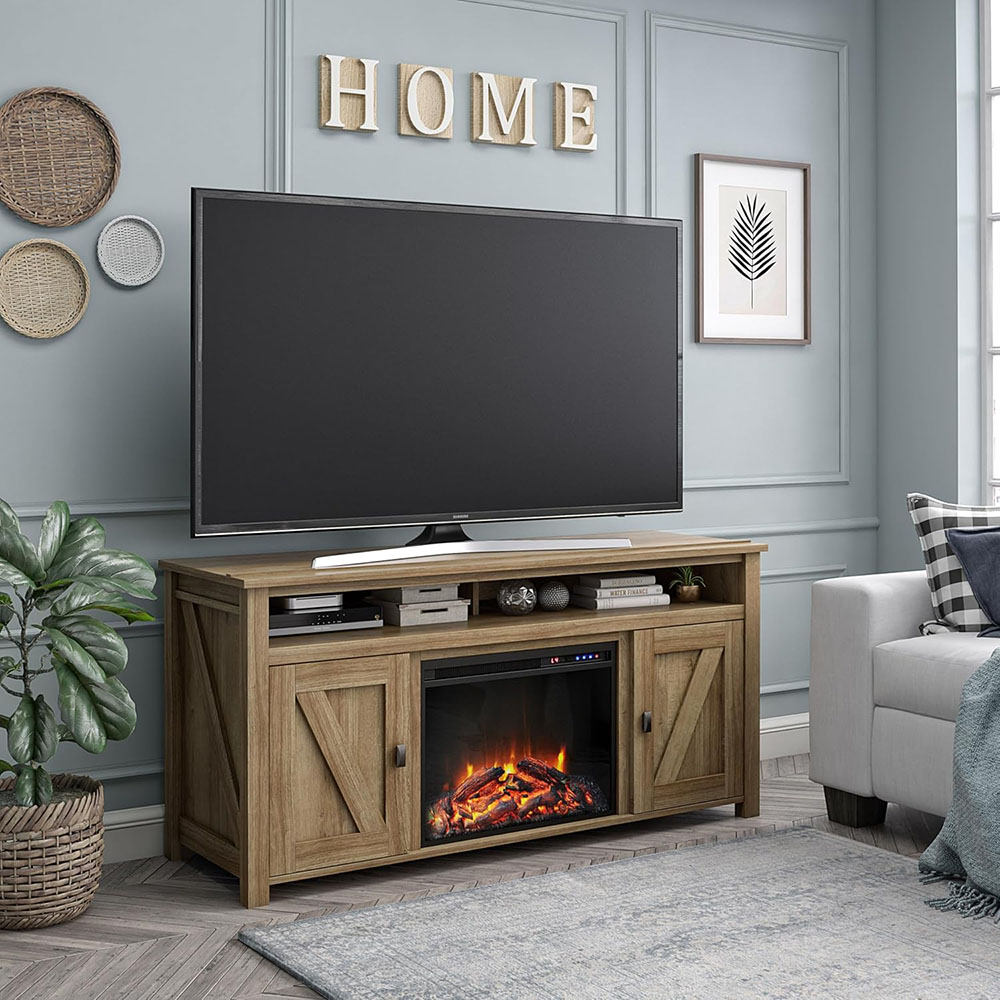 Ameriwood Home Farmington Fireplace TV Stand, for TVs up to 60