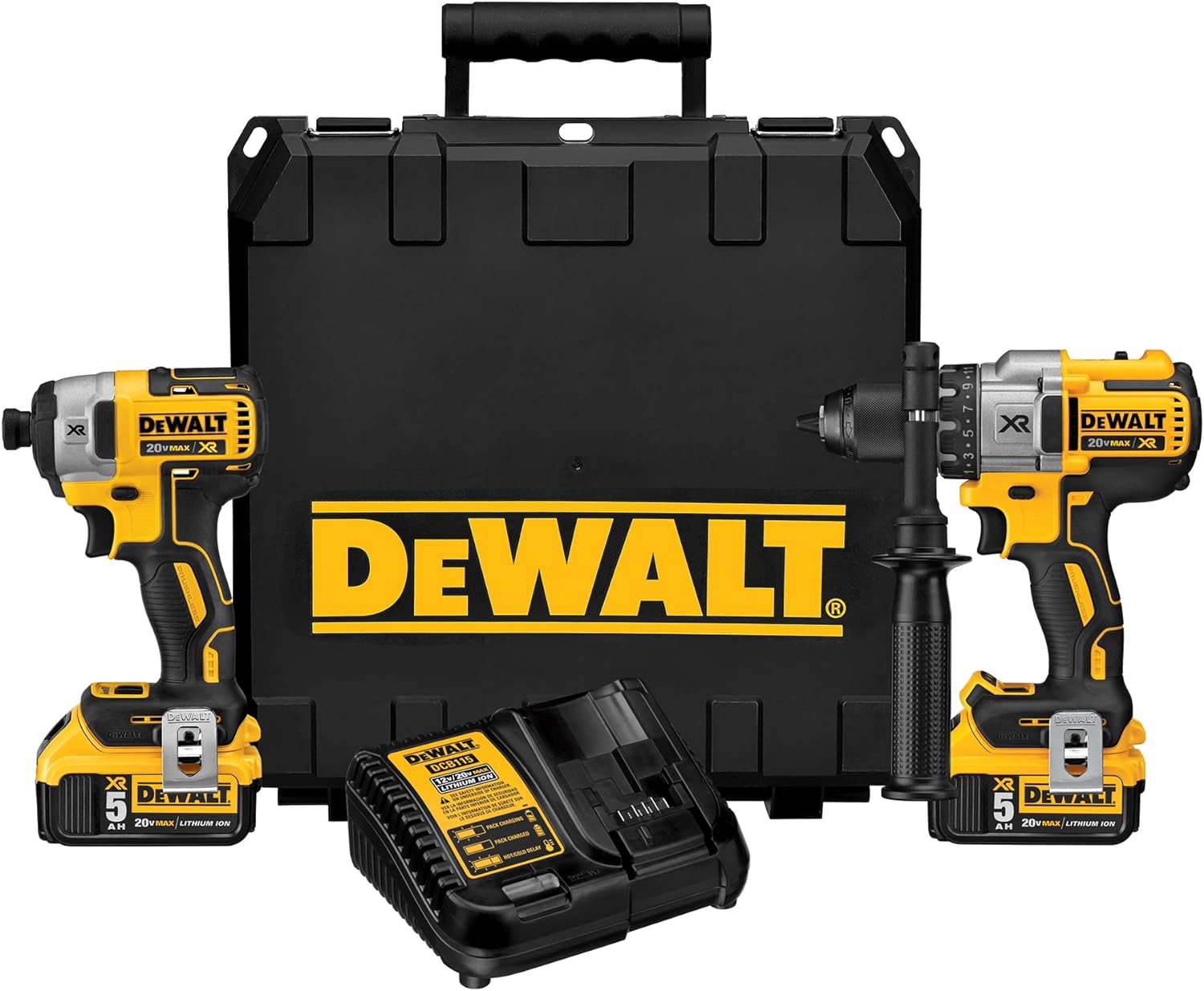 DEWALT 20V MAX* XR Cordless Drill Combo Kit, Brushless, 5.0-Ah, 2-Tool (DCK299P2)