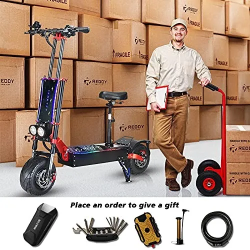 Electric Scooter, Max Speed 60MPH, Total Power 8000W, 90 Mile Long Range Battery